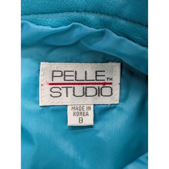 VTG Pelle Studio Western Leather Midi Skirt Size 8 Cowgirl Country Cowboy Blue - Picture 14 of 15